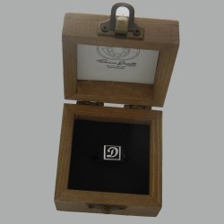 Anello con Iniziale (Lettera Sigla) in Argento - Sigillo quadro (chevalières) per Ragazza e Ragazzo, Uomo Donna