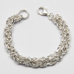 Braccialetto - Bracciale Argento 925‰ a Catena Maglia Bizantina - lavorazione a mano (Handmade) - Made in Italy