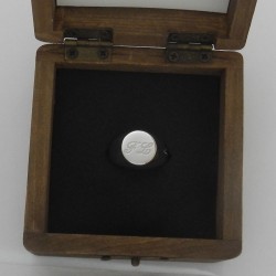 Anello con Iniziale (Lettera Sigla) in Argento - Sigillo Tondo (chevalières) - per Ragazza e Ragazzo - Uomo Donna