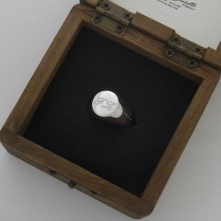 Anello con Iniziale (Lettera Sigla) in Argento - Sigillo Tondo (chevalières) - per Ragazza e Ragazzo - Uomo Donna
