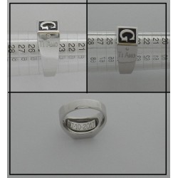 Anello con Iniziale (Lettera Sigla) in Argento - Sigillo quadro (chevalières) per Ragazza e Ragazzo, Uomo Donna