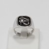 Anello con Iniziale (Lettera Sigla) in Argento - Sigillo quadro (Chevalier) per Ragazza e Ragazzo, Uomo Donna