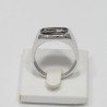 Anello con Iniziale (Lettera Sigla) in Argento - Sigillo quadro (Chevalier) per Ragazza e Ragazzo, Uomo Donna