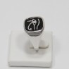 Anello con Iniziale (Lettera Sigla) in Argento - Sigillo quadro (Chevalier) per Ragazza e Ragazzo, Uomo Donna