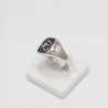 Anello con Iniziale (Lettera Sigla) in Argento - Sigillo quadro (Chevalier) per Ragazza e Ragazzo, Uomo Donna