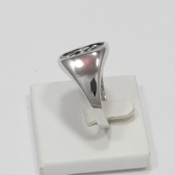 Anello con Iniziale (Lettera Sigla) in Argento - Sigillo quadro (Chevalier) per Ragazza e Ragazzo, Uomo Donna