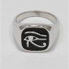 Anello con Iniziale (Lettera Sigla) in Argento - Sigillo quadro (Chevalier) per Ragazza e Ragazzo, Uomo Donna