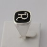Sigillo quadro con Iniziale (Lettera) - (Chevalier) - Anello in Argento per Ragazza e Ragazzo, Uomo Donna