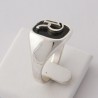 Sigillo quadro con Iniziale (Lettera) - (Chevalier) - Anello in Argento per Ragazza e Ragazzo, Uomo Donna