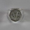Sigillo ottagonale con Iniziale o monogramma (Lettera) - (chevalières) - Anello in Argento per Ragazza e Ragazzo, Uomo Donna
