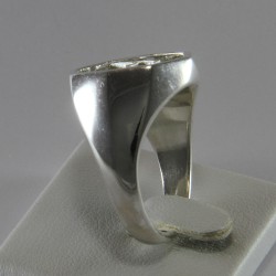 Sigillo ottagonale con Iniziale o monogramma (Lettera) - (chevalières) - Anello in Argento per Ragazza e Ragazzo, Uomo Donna