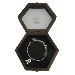 Bracciale - Braccialetto in Argento semirigido e catena maglia Rolò 
