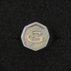 Sigillo ottagonale con Iniziale o monogramma (Lettera) - (chevalières) - Anello in Argento per Ragazza e Ragazzo, Uomo Donna