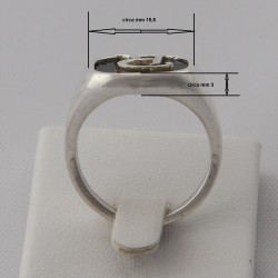 Sigillo quadro con Iniziale (Lettera) - (Chevalier) - Anello in Argento per Ragazza e Ragazzo, Uomo Donna
