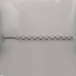 Bracciale - Braccialetto in Argento a catena, maglia Rolò battuta
