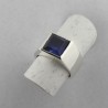 Anello Argento con Zaffiro sintetico carrè, sigillo (Chevalières)