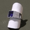 Anello Argento con Zaffiro sintetico carrè, sigillo (Chevalières)