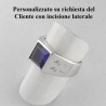 Anello Argento con Zaffiro sintetico carrè, sigillo (Chevalières)