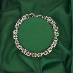 Braccialetto - Bracciale Argento 925‰ a Catena Maglia Bizantina - lavorazione a mano (Handmade) - Made in Italy