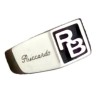 Anello con Iniziale (Lettera Sigla) in Argento - Sigillo quadro (chevalières) per Ragazza e Ragazzo, Uomo Donna