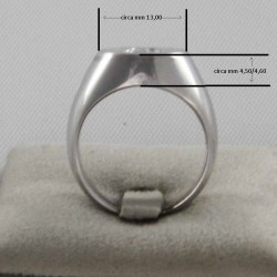 Anello con Iniziale (Lettera Sigla) in Argento - Sigillo Tondo (chevalières) - per Ragazza e Ragazzo - Uomo Donna