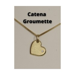 Ciondolo - Pendente in Oro a Cuore con Diamante taglio Brillante