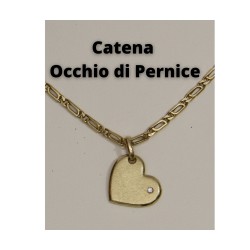 Ciondolo - Pendente in Oro a Cuore con Diamante taglio Brillante