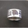 Anello a Fascione in Argento con Simboli Egizi