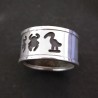 Anello a Fascione in Argento con Simboli Egizi