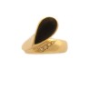 Anello in Oro Giallo 750/1000 con Brillanti e goccia in Ebano