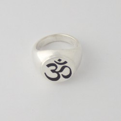 Sigillo Tondo con con simbolo OM, Aum, Omkara mantra più sacro - chevalière