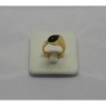 Anello in Oro Giallo 750/1000 con Brillanti e goccia in Ebano