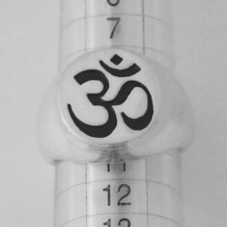 Sigillo Tondo con con simbolo OM, Aum, Omkara mantra più sacro - chevalière