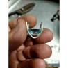 Anello Cestino a filo con Topazio Azzurro in argento