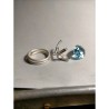 Anello Cestino a filo con Topazio Azzurro in argento
