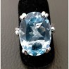 Anello Cestino a filo con Topazio Azzurro in argento