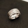Anello Fascione Imbutito in Argento con fili intrecciati
