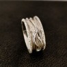 Anello Fascione Imbutito in Argento con fili intrecciati