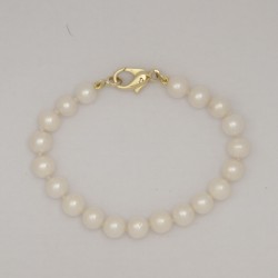 Bracciale - Braccialetto Perle con Chiusura Moschettone in Oro Giallo 750/1000