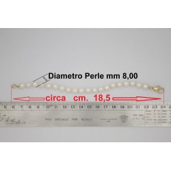 Bracciale - Braccialetto Perle con Chiusura Moschettone in Oro Giallo 750/1000