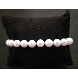 Bracciale - Braccialetto Perle con Chiusura Anello a Molla in Argento 925 - Infilatura a Nodi
