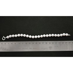 Bracciale - Braccialetto Perle con Chiusura Anello a Molla in Argento 925 - Infilatura a Nodi
