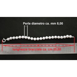 Bracciale - Braccialetto Perle con Chiusura Anello a Molla in Argento 925 - Infilatura a Nodi