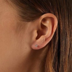 Orecchini con Diamante Brillante - PuntoLuce Griffe Oro Bianco 750/1000 (18 Kt)