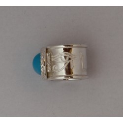 Anello a Fascione in Argento con Simboli Egizi