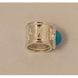 Anello a Fascione in Argento con Simboli Egizi
