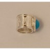 Anello a Fascione in Argento con Simboli Egizi