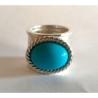 Anello a Fascione in Argento con Simboli Egizi