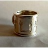 Anello a Fascione in Argento con Simboli Egizi