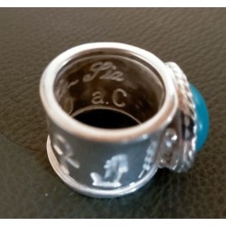 Anello a Fascione in Argento con Simboli Egizi
